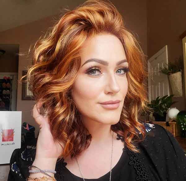 Shoulder Length Curly Red Hair