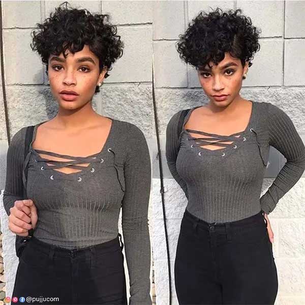 Very Curly Pixie Cut