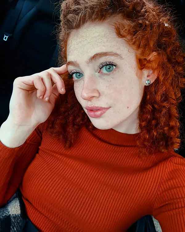 Shoulder Length Curly Red Hair