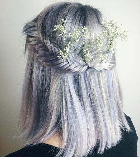 Lavender Hair Color, Hair Half Short 40