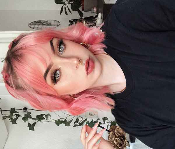 Short Pink Hair With Bangs