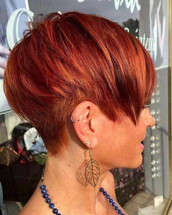 Red Long Pixie Cut