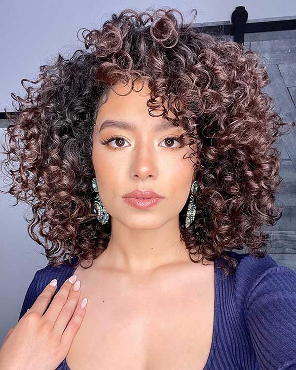 Short Curly Hair With Long Layers