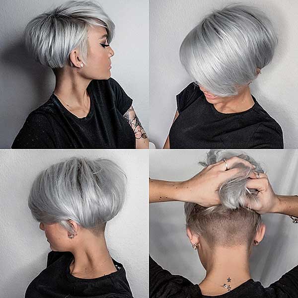 Undercut Short Pixie Haircuts Front And Back View