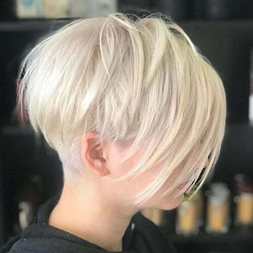 Short Straight White Blonde Haircuts-6