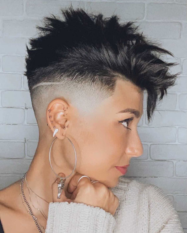 Short Pixie Cut With Shaved Sides