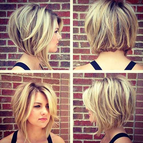 Layered Short Haircuts for Round Faces