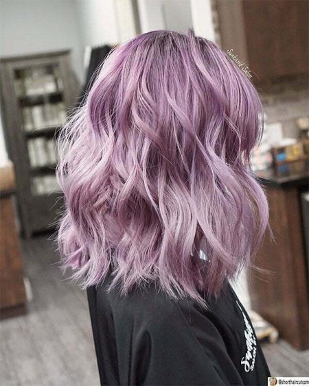 purple short hair style