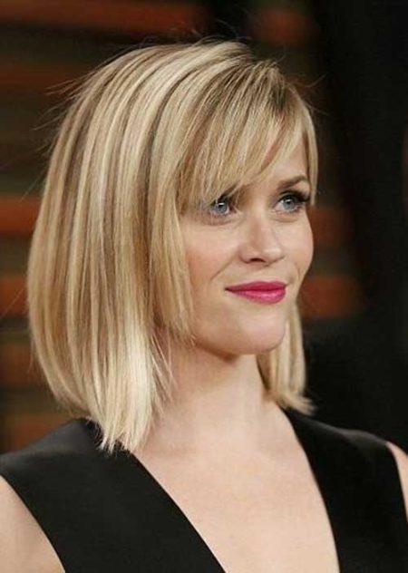 Reese Witherspoon Straight Short Hair with Bangs